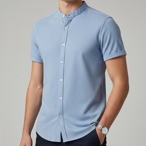 Zara Men's Blue Button Down Shirt - Slim Fit